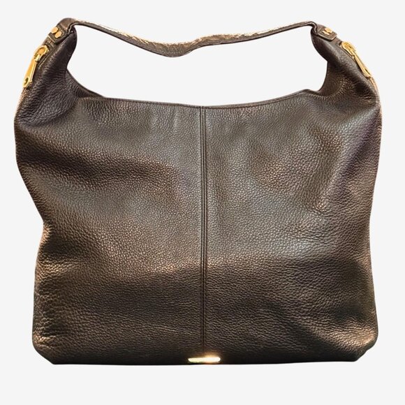 Rebecca Minkoff Classic Hobo Shoulder Bag – Black Pebbled Leather, Gold Hardware - Picture 1 of 13